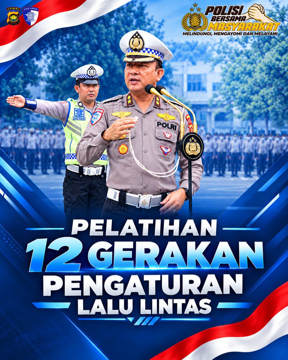 DitlantasJambi's tweet photo. Personel Ditlantas Polda Jambi melaksanakan Apel yg dipimpin oleh AKBP DR Novrizal, M.H. dilanjutkan dengan Pelatihan Pergerakan Pengaturan lalu Lintas di Jalan Raya, serta melaksanakan pengamanan pengawalan dan pengaturan arus lalulintas diseputaran kota Jambi
#jambi https://t.co/GsMQ6UT81q