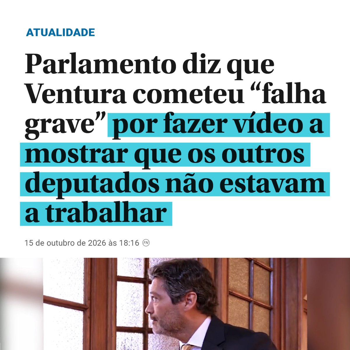 AndreCVentura's tweet photo. Faço um video a mostrar que numa sexta-feira à tarde os partidos não estavam a trabalhar no Parlamento, e eu é que sou chamado à atenção 🙄🤷 https://t.co/prRJgf8rmg