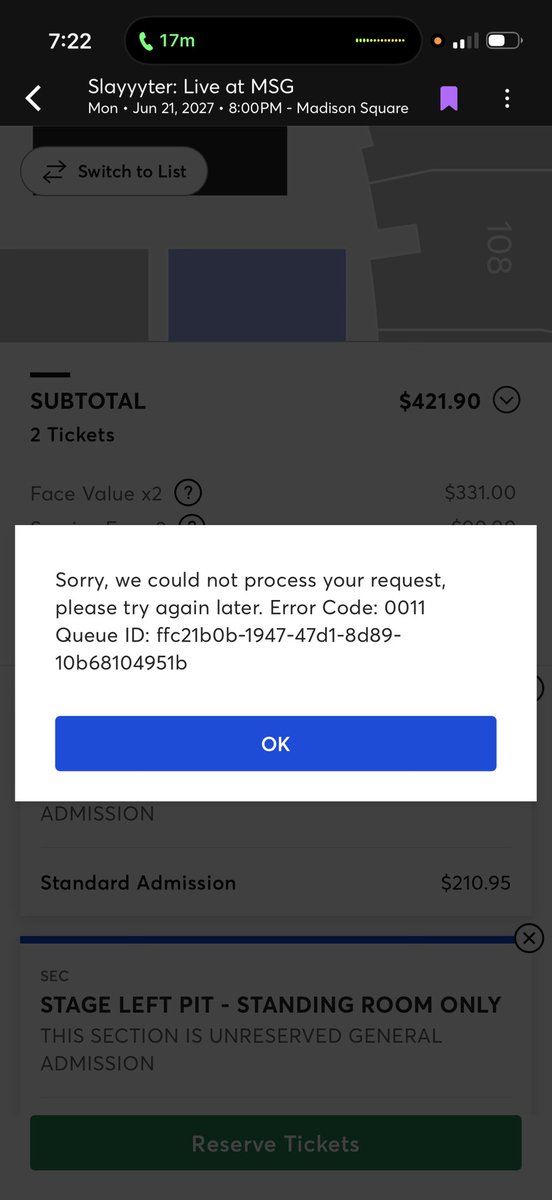 deegsmp's tweet photo. @needtcknow How?? I got this message for 40min straight as I watched tickets disappear 😭 https://t.co/0nENP5akNl