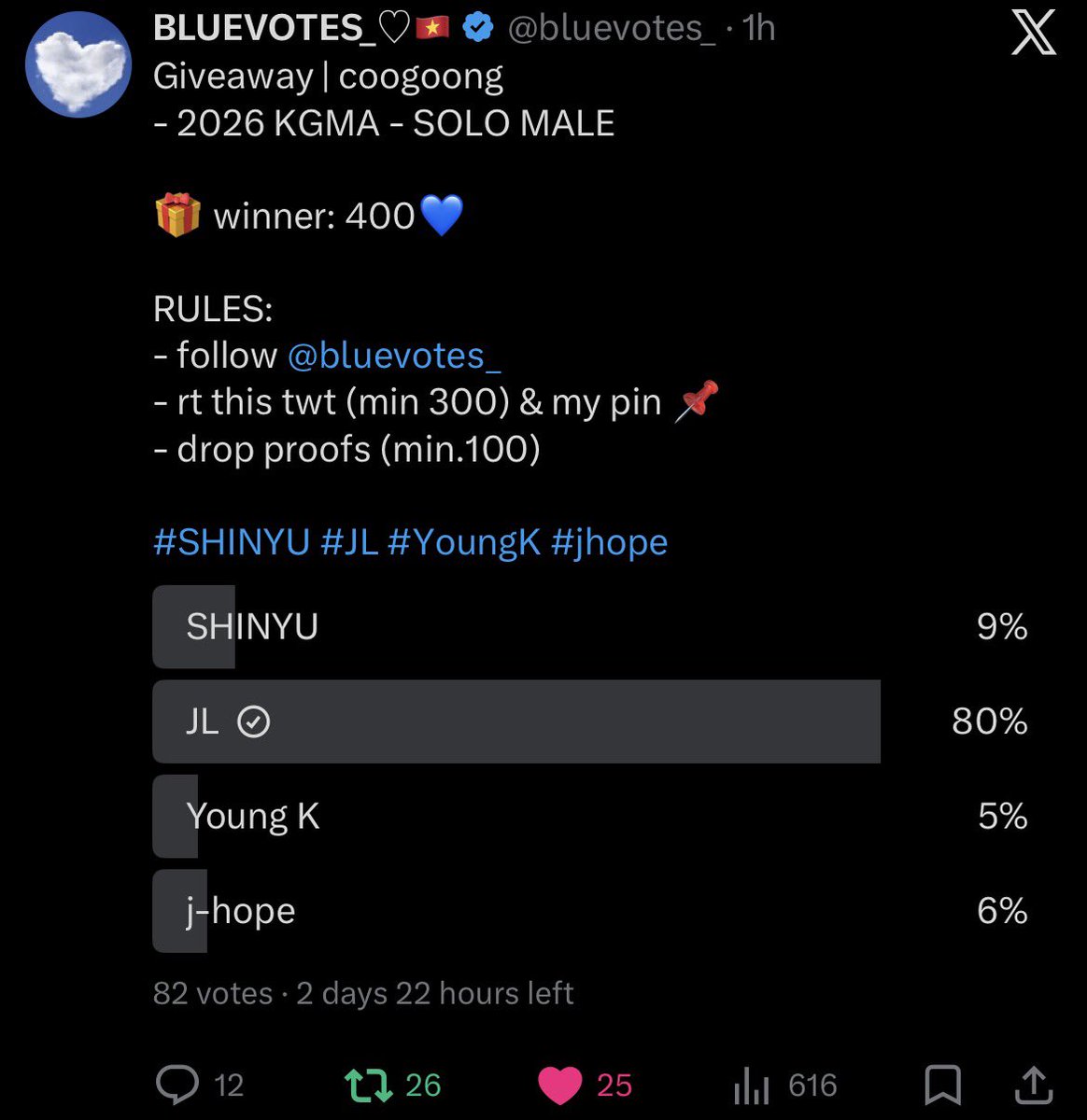 strlvrieee_'s tweet photo. @bluevotes_ @JL_UL01 For #JL https://t.co/nrxmR78ku0