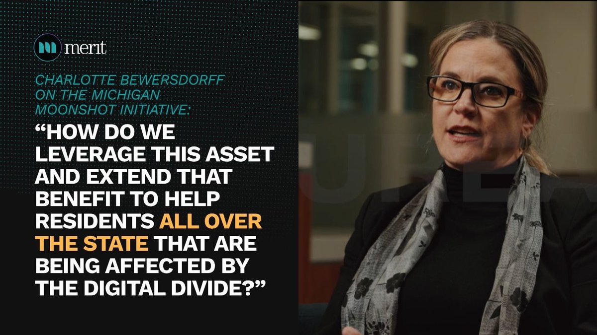 meritnetwork's tweet photo. Charlotte Bewersdorff, VP for Community Engagement at Merit Network, on the question behind the Michigan Moonshot Initiative:

"What more can we do with that infrastructure beyond anchor connectivity?"

Sixty years in, that's still the work. 💜

#Merit60 #MichiganMoonshot https://t.co/SvX1iDCdMT