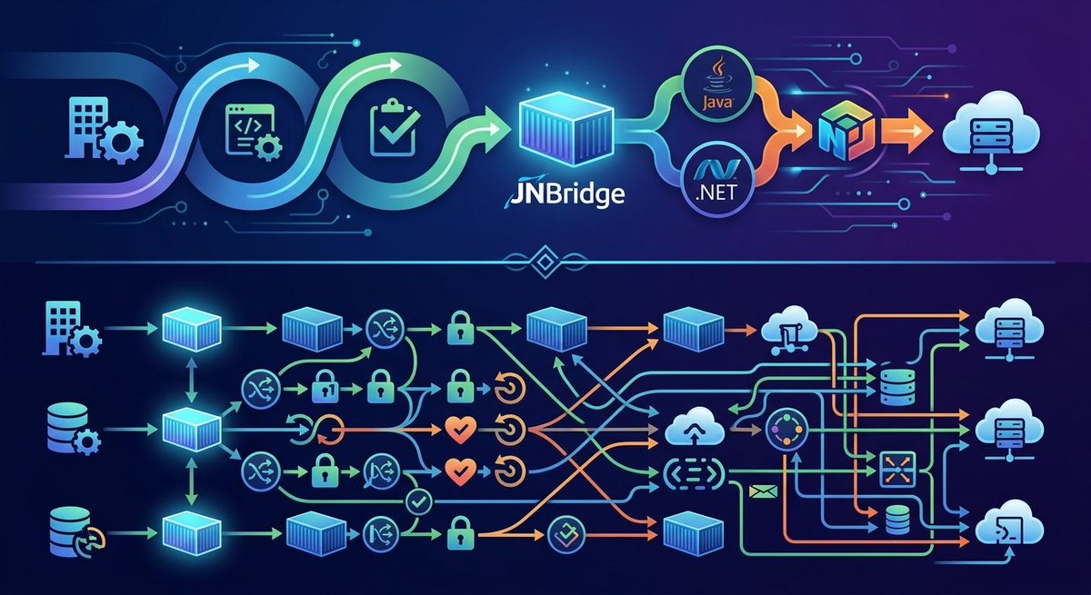 jnbridge's tweet photo. Your CI pipeline should not deploy an API just to call a local Java library.

That extra service adds an image, ingress rules, secrets, health checks, and rollback logic.

Bridge in-process and ship one application boundary. https://t.co/GNRZ4D5Lwa