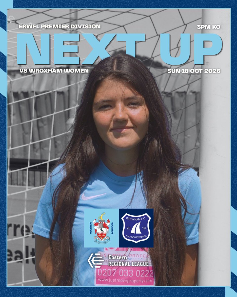 BrentwoodTownW's tweet photo. 𝐍𝐄𝐗𝐓 𝐔𝐏 🔜

#BTFC Women are in home action this Sunday!

🆚 @WroxhamWomen 
🏟️ The Arena
⏰ 3pm KO
🎟️ Entry £3 Adults // U16s &amp; Club24 Gold Members FREE

#UpTheWood 🩵🪵 https://t.co/srAVJrURjT