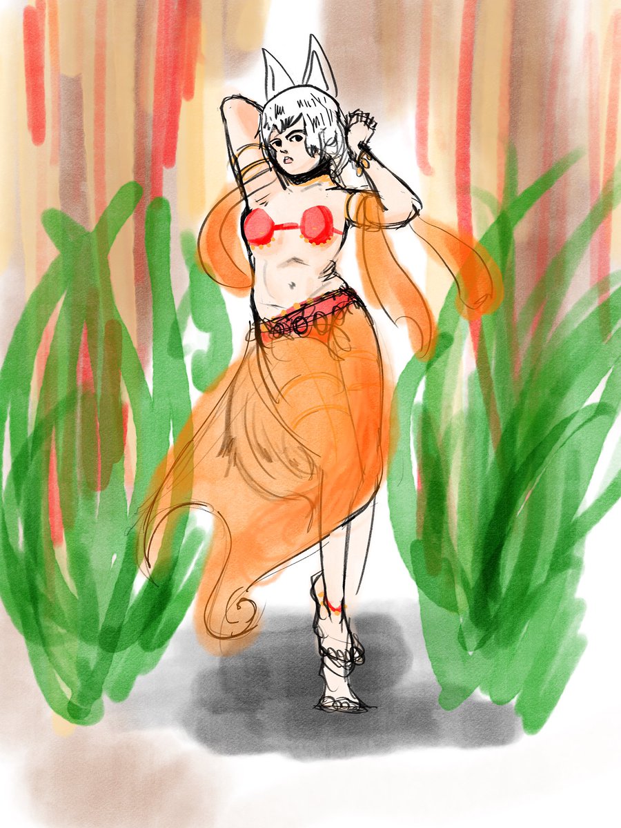 D0MMA_DRAW's tweet photo. #maeminktober 
Day 15: Belly dancer (reupload)
I forgot to add the tail https://t.co/4EzS8j3PNm