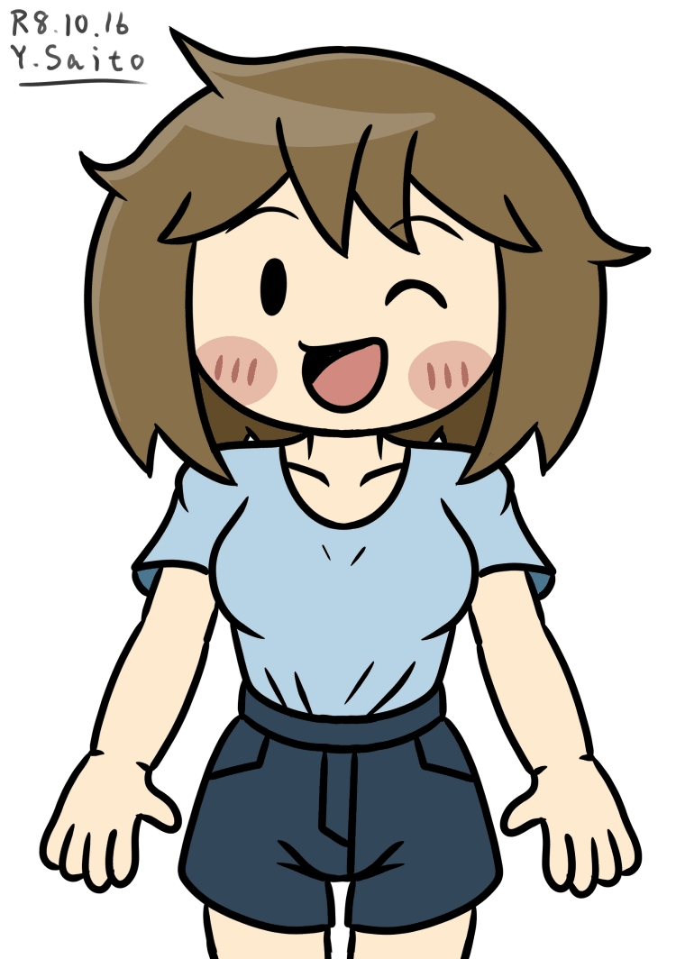 Sai_103_J's tweet photo. やや丸顔ちゃん。
今回は陰影の類は描き加えずにさらにシンプルっぽい感じに、、
（手抜きと突っ込まれそうだが、、（苦笑））
#イラスト https://t.co/XOe2gsyDmT