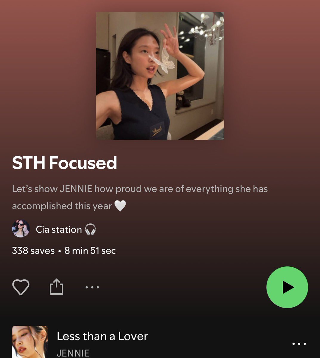 p1nks4vage's tweet photo. playlist for upcoming jennie soundtrack has been made. the goal is 2K saves but we can definitely go higher, jencity is huge.

pre-save/pre-add the playlist NOW: https://t.co/10M8clUZSp https://t.co/HIZXaLP5QX