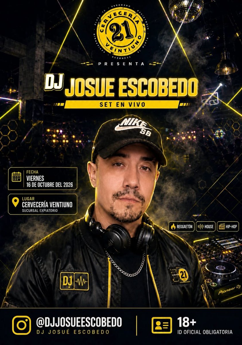 djjosuescobedo's tweet photo. ¡Excelente viernes para todos! Hoy nos vemos en #Cerve21 #expiatorio. 😎🎧❤️ || Have a nice Friday! I see you this night at Cerve21 Expiatorio. 😎🎧❤️ https://t.co/pTzT4rL5Tg