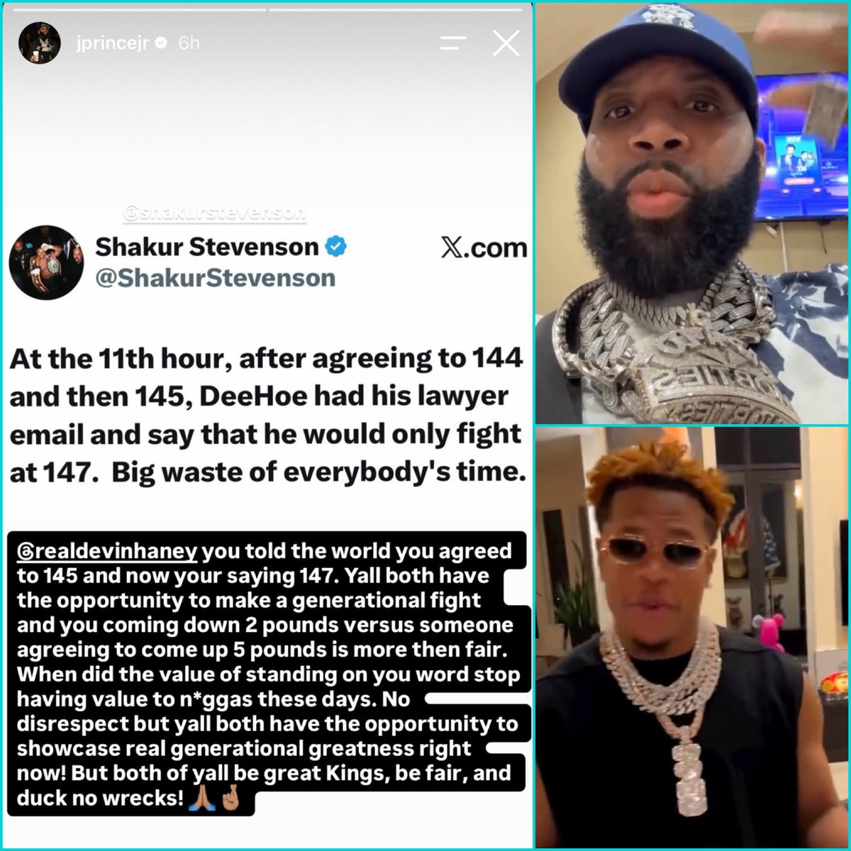2Cool2Blog's tweet photo. J Prince Jr calls out Devin Haney for changing the weight requirements for the Shakur Stevenson boxing match https://t.co/yV2eeArPB9