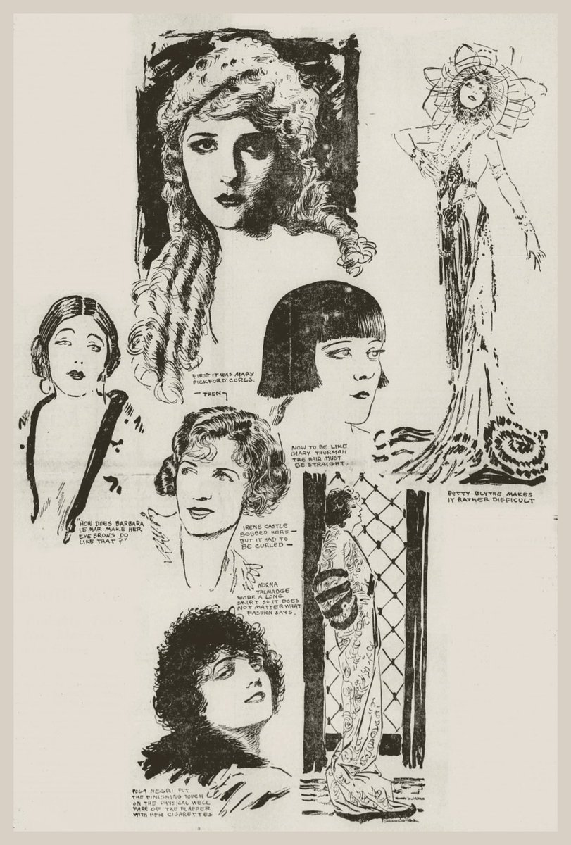 winifredrambova's tweet photo. Mary Pickford, Barbara La Marr, Irene Castle, Mary Thurman, Betty Blythe, Pola Negri, and Norma Talmadge by Harry Barndollar, 1923 https://t.co/Ued6YLYzZp