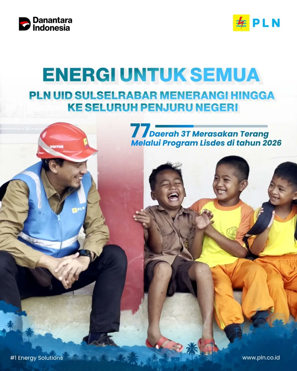 ElectrizenDaya's tweet photo. Energi Untuk Semua, PLN Menerangi Hingga Penjuru Negeri⚡🇮🇩 PLN terus melangkah, menerangi hingga ke seluruh penjuru negeri!  #PLNEmpoweringAll #EnergiUntukSemua #ListrikDesa #PLNUntukSulbagsel #PLNGerakCepat https://t.co/fbuSmqeEOq