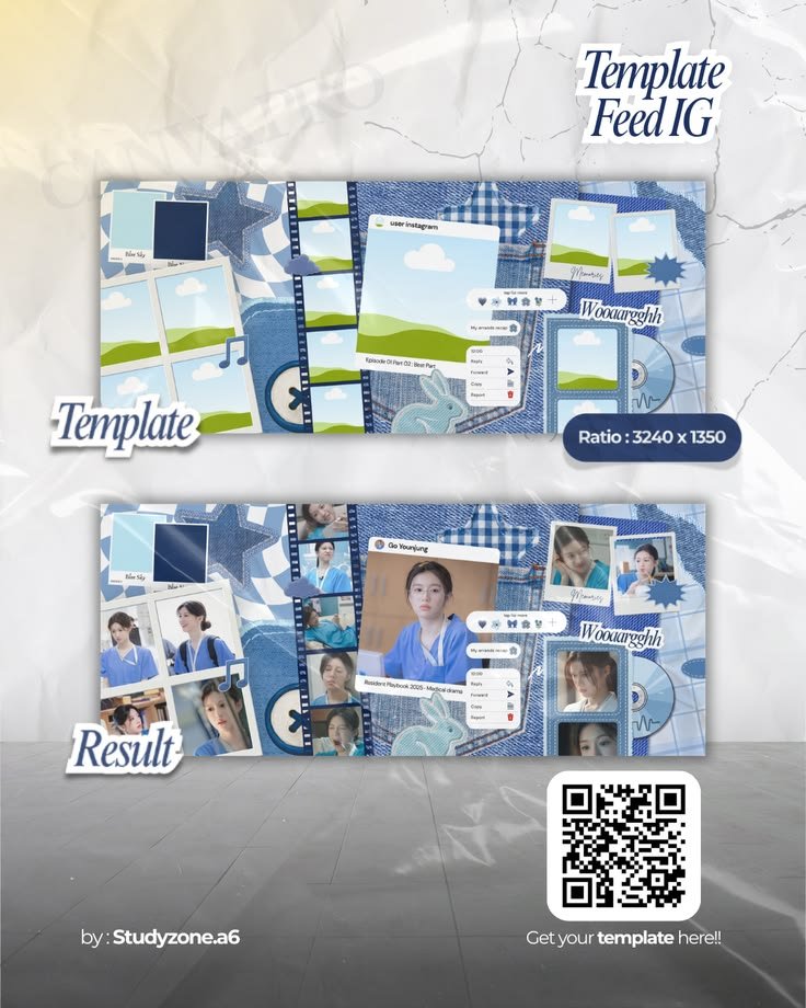 Taskroomm's tweet photo. Bikin feed Instagram kamu makin standout dengan Template Feed IG Blue Denim yang fresh, playful, dan kekinian! Dengan nuansa biru denim yang khas, template ini cocok untuk konten K-drama, fanbase, atau daily feed aesthetic kamu. https://t.co/s7D8OHS4hn