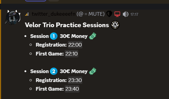 VelorPractice's tweet photo. Hosting stacked trio money sessions after today's reload victory cash cup 

Only in Velor NZR➡ https://t.co/p1RJgVOV2B https://t.co/3wXNgRu68x