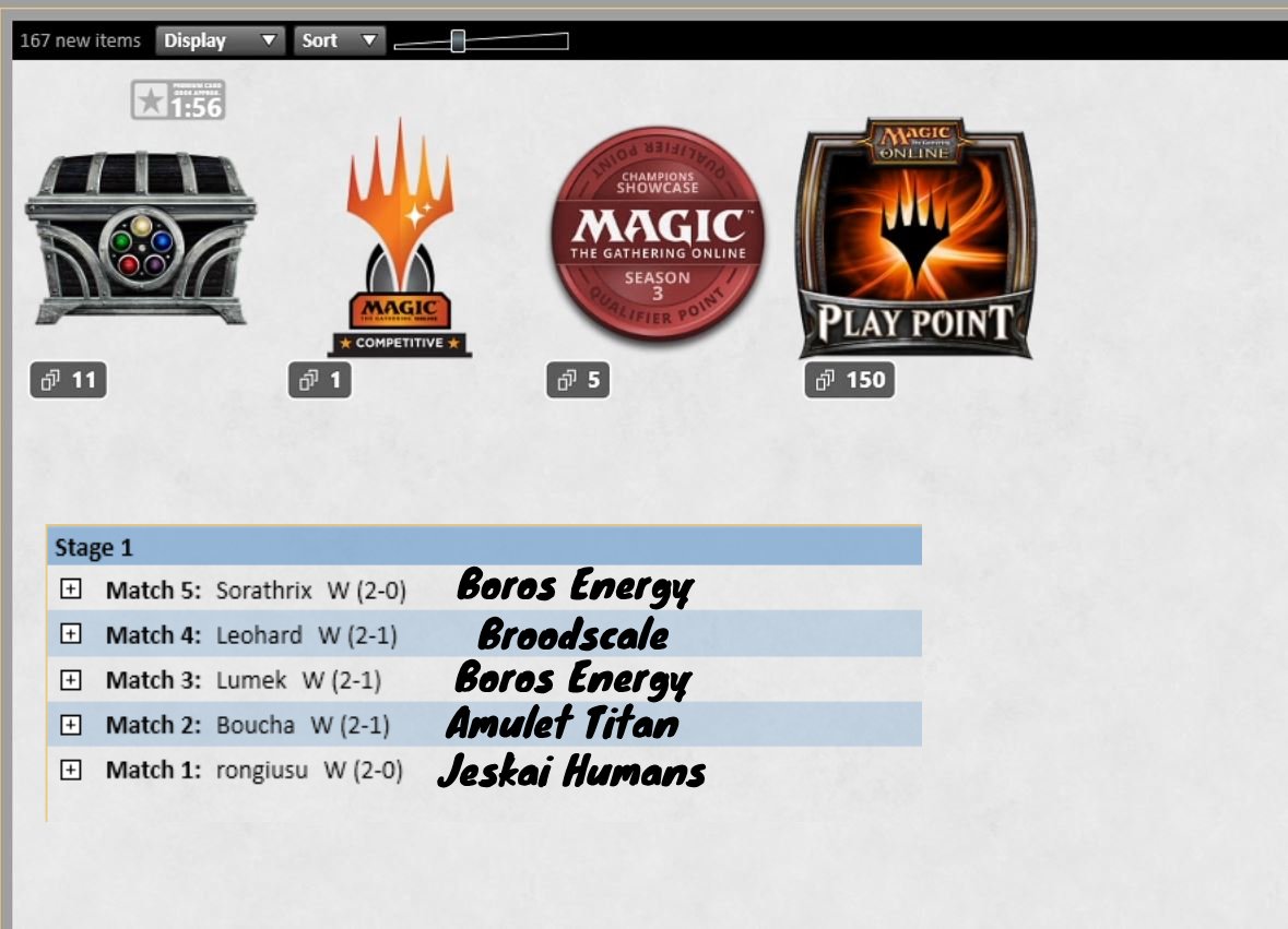 TheCptwalnut's tweet photo. Another Trophy with Ruby Storm on stream today. The deck still feels good. I'm glad I didn't run into any UW chant I'm not looking forward to that match up.

@fireshoes https://t.co/qGH66105MN