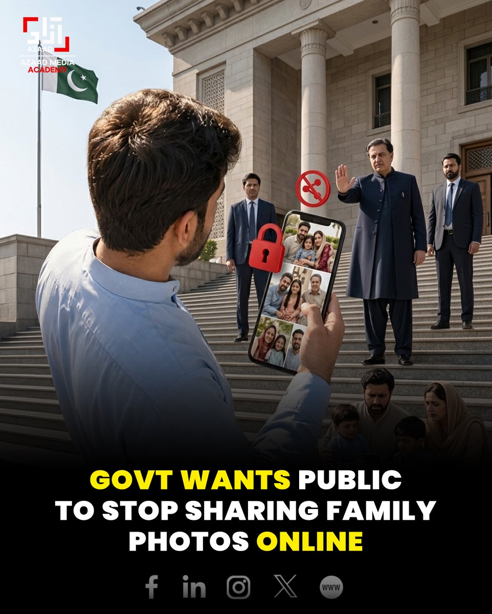 AzaadAcademy's tweet photo. Digital privacy update! The government wants the public to stop sharing family photos online to ensure safety and data privacy. Share your views on this advisory in the comments!

#DigitalPrivacy #GovernmentAdvisory #FamilyPhotos #OnlineSafety #CyberSecurity #AzaadDigital https://t.co/IAYF3gKEQa