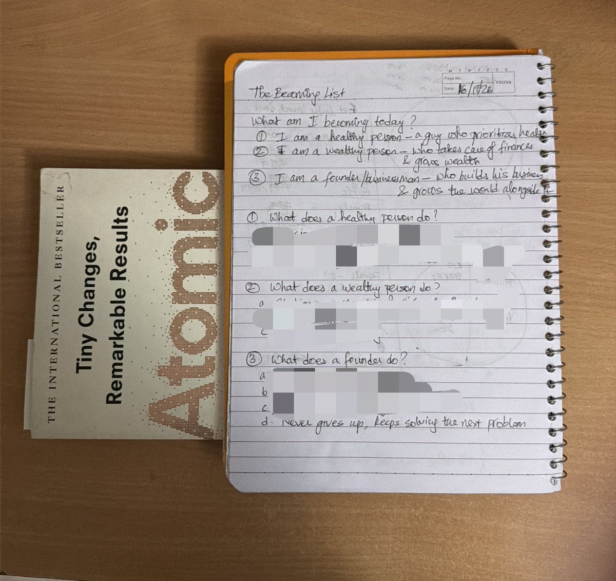 annot8er's tweet photo. Annotated life to action today by switching from the usual task list to the becoming list.
Today’s 1%.
System: Don’t rush to the tasks you want to “achieve”. Describe the identity you are “becoming”, and ask yourself what will this person you are becoming now do?
#habits #actions https://t.co/6lKiUNRzfz
