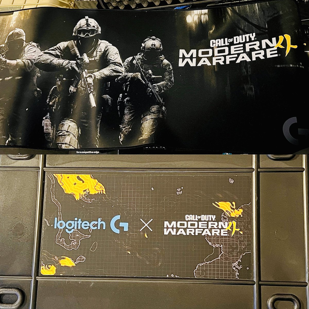 ShawnJGaming's tweet photo. Battle station got some upgrades just in time for MW4😍 

HUGE S/O to Logitech &amp; AimControllers for the Launch Gear🔥 https://t.co/7cbJQWJGyH