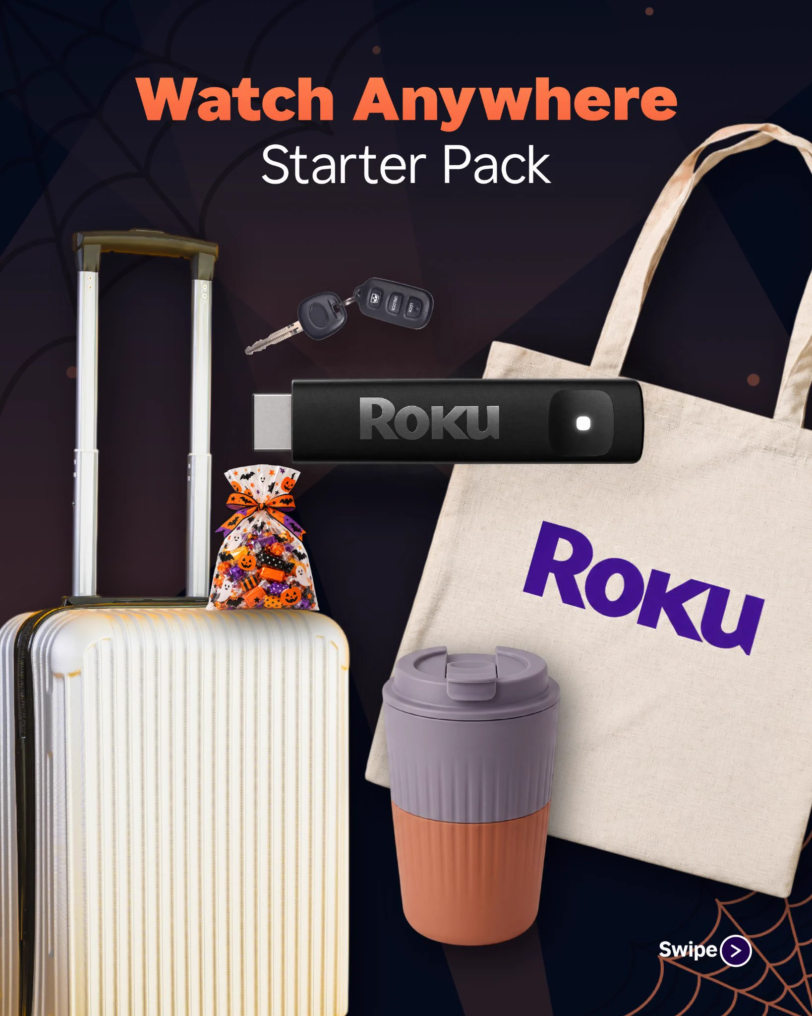 You’re ready to leave the house on a spooky adventure. Actually, your keys are already in your hand. Halloween candy is in the tote, your Roku Streaming Stick is packed, and you’ve planned both a haunted house tour and a cozy night afterward. You’re the friend who turns “we should go somewhere” into an actual booking.