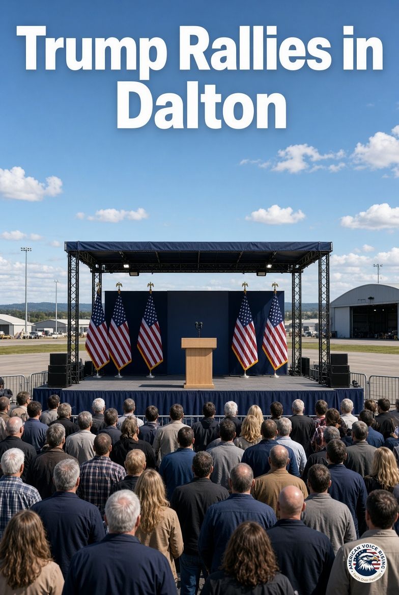 amvoicerising's tweet photo. Trump Headlines Dalton Rally as Georgia Early Voting Continues
President Donald Trump is in Dalton, Georgia, on Friday for a campaign rally at the municipal airport. He is appearing with Republican Senate candidate Mike Collins and gubernatorial nominee Rick Jackson. Collins is challenging Democratic Sen. Jon Ossoff. Jackson faces former Atlanta Mayor Keisha Lance Bottoms for governor.
This is Trump’s third stop in the state this year. Early voting started Tuesday and runs through Oct. 30 ahead of the Nov. 3 election. The Dalton event marks the first time Collins and Jackson have shared a stage this fall.
White House spokesperson Davis Ingle said, “President Trump is the unequivocal leader, best messenger, and unmatched motivator for the Republican Party.” Northwest Georgia remains one of the party’s stronger areas in a state that has drawn national attention in recent cycles.
Republicans are looking for a turnout lift in the final stretch. Democrats Ossoff and Bottoms have a joint rally scheduled for Saturday in Cobb County.
#AmericanVoiceRising #FactsOverFeelings #Trump #Georgia #Midterms