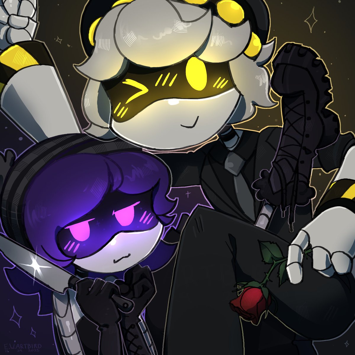 EW_ArtBird's tweet photo. Been busy lately with owed art. Might try to draw some more Murder Drones soon 
Anyway here’s some old art ^^ 
#murderdrones #nuzi #nanduzi #murderdronesfanart #nuzifanart #digitalart https://t.co/ME6TsfgUzE