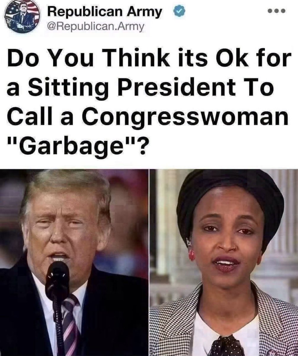 Elena709mcip's tweet photo. Absolutely.  💯  Omar  IS  garbage.   When it’s garbage….. you call it “garbage”. https://t.co/J6NIfzXb98