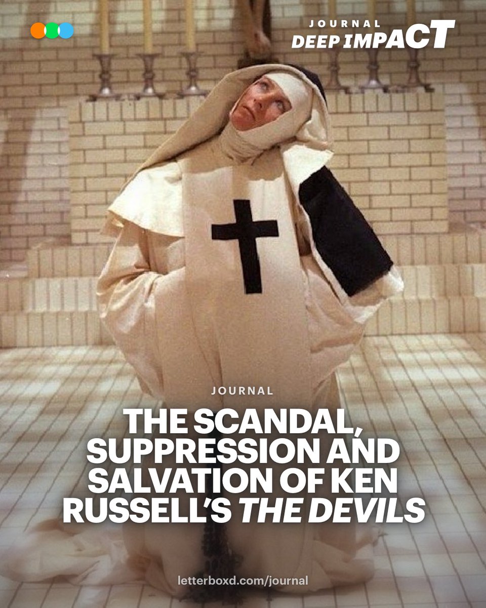 letterboxd's tweet photo. As The Devils returns to theaters worldwide 55 years later with a newly restored, uncensored version, Isaac Feldberg explores the desecration and resurrection of Ken Russell’s maligned masterpiece. https://t.co/jL0OXbVPkI https://t.co/c6UlkImwTC