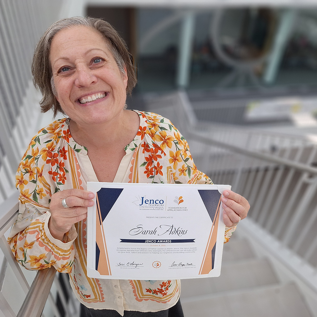 OUHCOM's tweet photo. Congratulations to Sarah Adkins, Pharm.D., associate clinical professor at #OUHCOM, on receiving a 2026 Jenco Award from the Foundation for Appalachian Ohio! The awards recognize those who dedicate their unpaid personal time and talent to serving Appalachian Ohio. https://t.co/8lAIDep6Ky