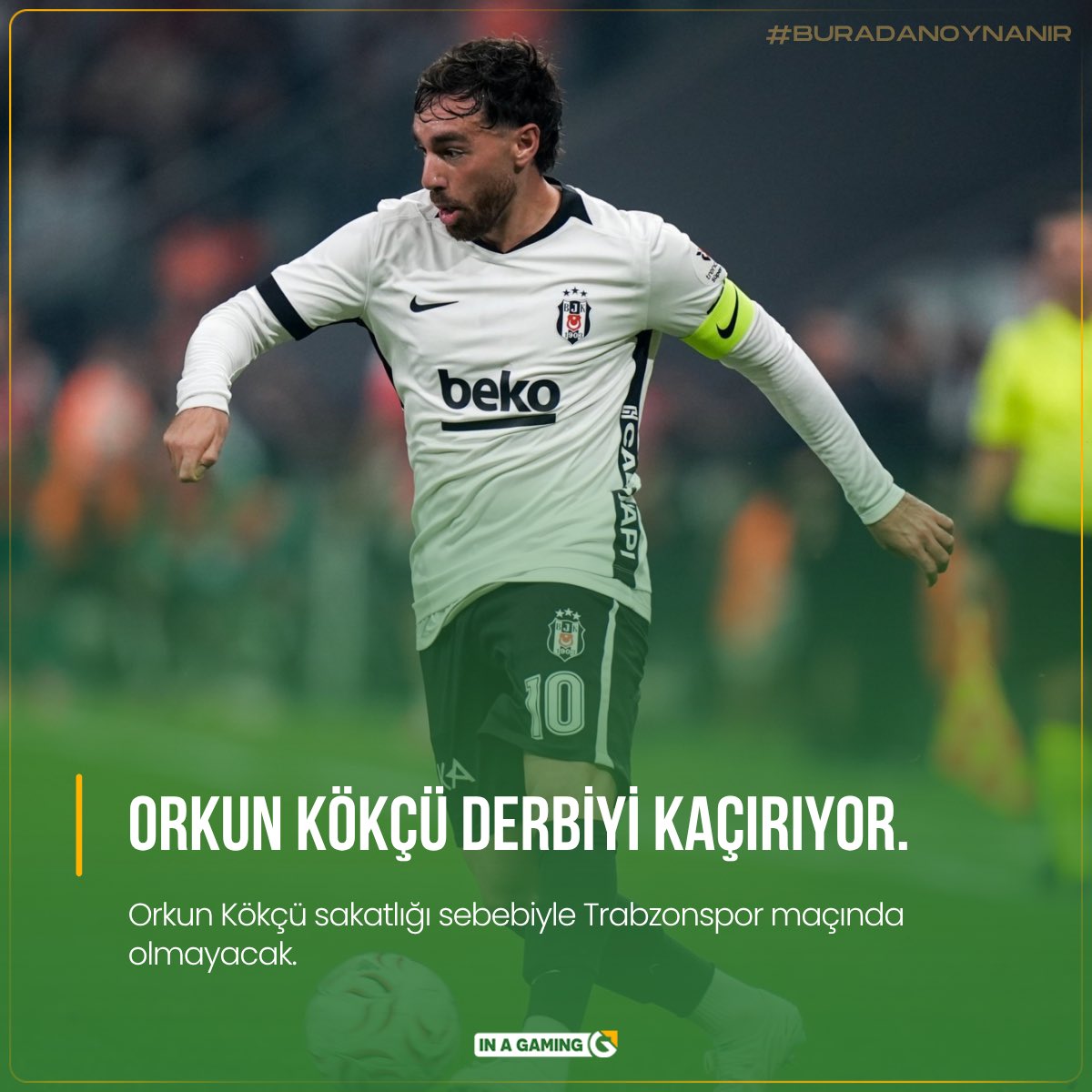 inasosyal's tweet photo. Orkun Kökçü sakatlığı sebebiyle Trabzonspor maçında olmayacak. Crystal Palace maçını da kaçırma ihtimali bulunuyor. https://t.co/gTxUvJtInf