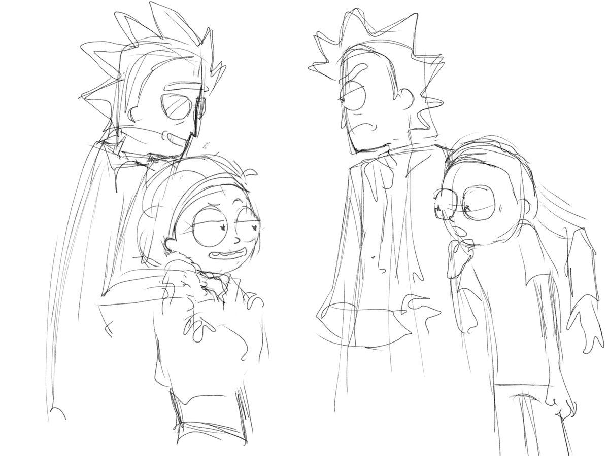 pigeonkriz's tweet photo. First meeting ( ugly sketch ) #rickandmorty #MiamiMorty #Miamirick https://t.co/vej3LYNr4a