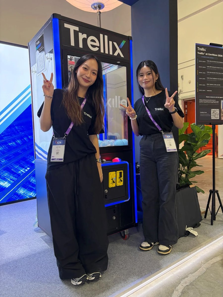 Trellix's tweet photo. That’s a wrap on @GovWare 2026 ✨

This week we launched Trellix Wise™ for Private Cloud, the core of the agentic SOC. 🛡️

Thanks to everyone who stopped by booth U01. Here’s to machine-speed defense, inside your own environment 🤝

Learn more: https://t.co/khZZQRknNn https://t.co/46mxO1zfoK