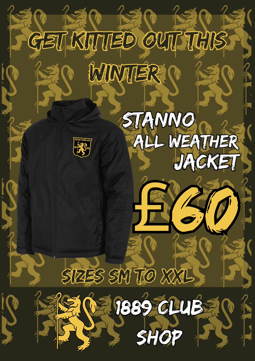 crooktown_afc's tweet photo. 𝙂𝙀𝙏 𝙒𝘼𝙍𝙈 𝙏𝙃𝙄𝙎 𝙒𝙄𝙉𝙏𝙀𝙍 🔥

The 1889 Club shop has a range of cold weather garments to keep you warm whilst following the Black & Amber's this winter. 

Our range of Stanno-ware includes: 

🖤 Padded Down Jacket with full hood
💛 All Weather Jacket full Hood
🖤 Stylish Griffin Fleece Jacket 
💛 Full Zip Track Jacket 

These garments are made to order and so a lead time will given at order. 

Last orders for Christmas deadline will be mid November 

Back the lads in comfort this winter. Order by texting 07495640062 

🖤💛