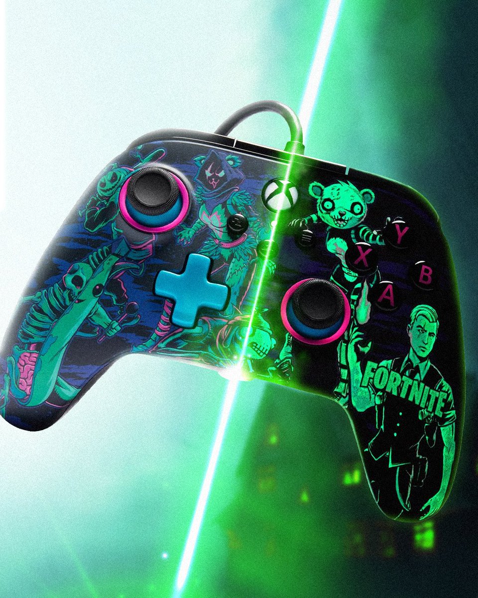 PowerA's tweet photo. Lights out. Controller on. https://t.co/uV4J9SLTVf