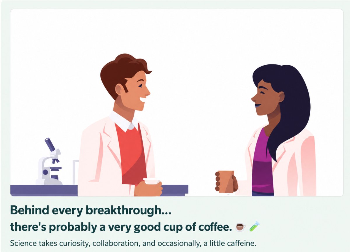 haallcofficial's tweet photo. Behind every breakthrough, there's probably a very good cup of coffee. 🍵

Because great science takes curiosity, collaboration, and sometimes... one more cup before the next big idea. 

Here's to the people turning complex questions into meaningful discoveries! https://t.co/rbx18tlHF7