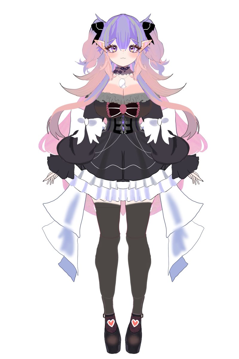 yoimiyaVT1322's tweet photo. 1枚目 第1段階のビジュアル
まだ試作段階でこれはこれでかわいい

2枚目 第2段階のビジュアル
LIVE2Dの作りやすさ重視で作りすぎてちょっとシンプルに？

3枚目最終形態
色んな人からのアドバイスを参考に詰め込めるとこは全て詰め込んだ最終形態つきは
(強そうだね) https://t.co/jQZc5bytdp