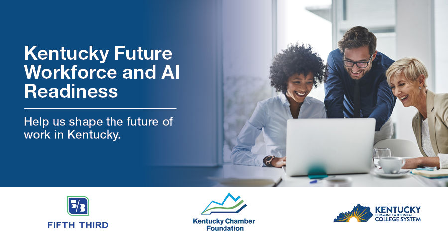 KyChamberFdn's tweet photo. Northern Kentucky employers: How is AI impacting your workforce?

Join the Kentucky Chamber Foundation this coming Tuesday for a regional virtual listening session to share how your business is using AI, how workforce and skill needs are evolving, and what employers in your area need to prepare for the future.

Your insights will help ensure workforce-readiness efforts are informed by what employers are experiencing across the Commonwealth.

Register here: https://t.co/aitp85rhdL