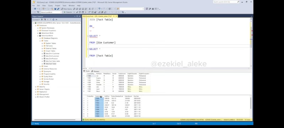 ud_shalom's tweet photo. Day 15 & 16/30 💻
Today, I watched my tutor’s YouTube @ezekiel_aleke video on SQL "JOINS" and read about "NULL" values on W3Schools.
One step at a time! 📊❤️
#30DaysOfSQL #SQL #DataAnalytics https://t.co/A5yGd9ikhZ