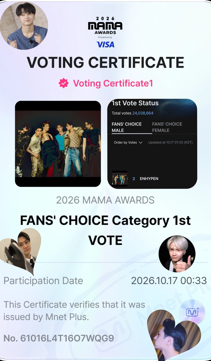 omldrera_'s tweet photo. 🚨 WAKE UP 🚨 ENGENES! LET'S VOTE FOR ENHYPEN IN THE MAMA AWARDS! EVERY VOTE MATTERS! LET'S WORK TOGETHER AND GIVE ENHYPEN THE WIN THEY DESERVE! 🏆🕯️❤️‍🩹

#VOTEFORENHYPEN #MAMAAWARDS2026
#DAESANG2026 https://t.co/5kYNV8Ztlx