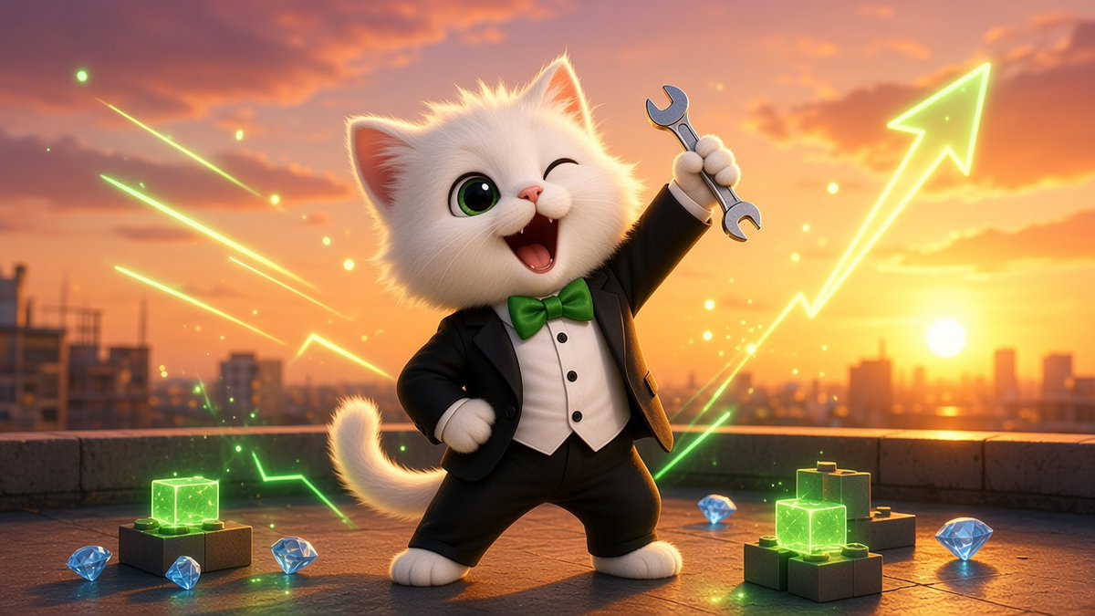 Dpaws_RH's tweet photo. @RobinhoodCrypto "gm from the tuxedo cat on the build site 🔧🐾 $DPAWS is building something classy for #RobinhoodChain. Coming soon 💎 #memecoin1000x https://t.co/42tQLao4ZF