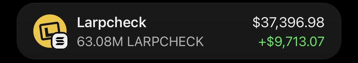 firepump_house's tweet photo. Profit locked in from my call on $LARPCHECK π°π₯
DM to join my Telegram Group.βοΈβοΈ
#Larpcheck #Memecoin #Solana https://t.co/0J6aKl2dFA