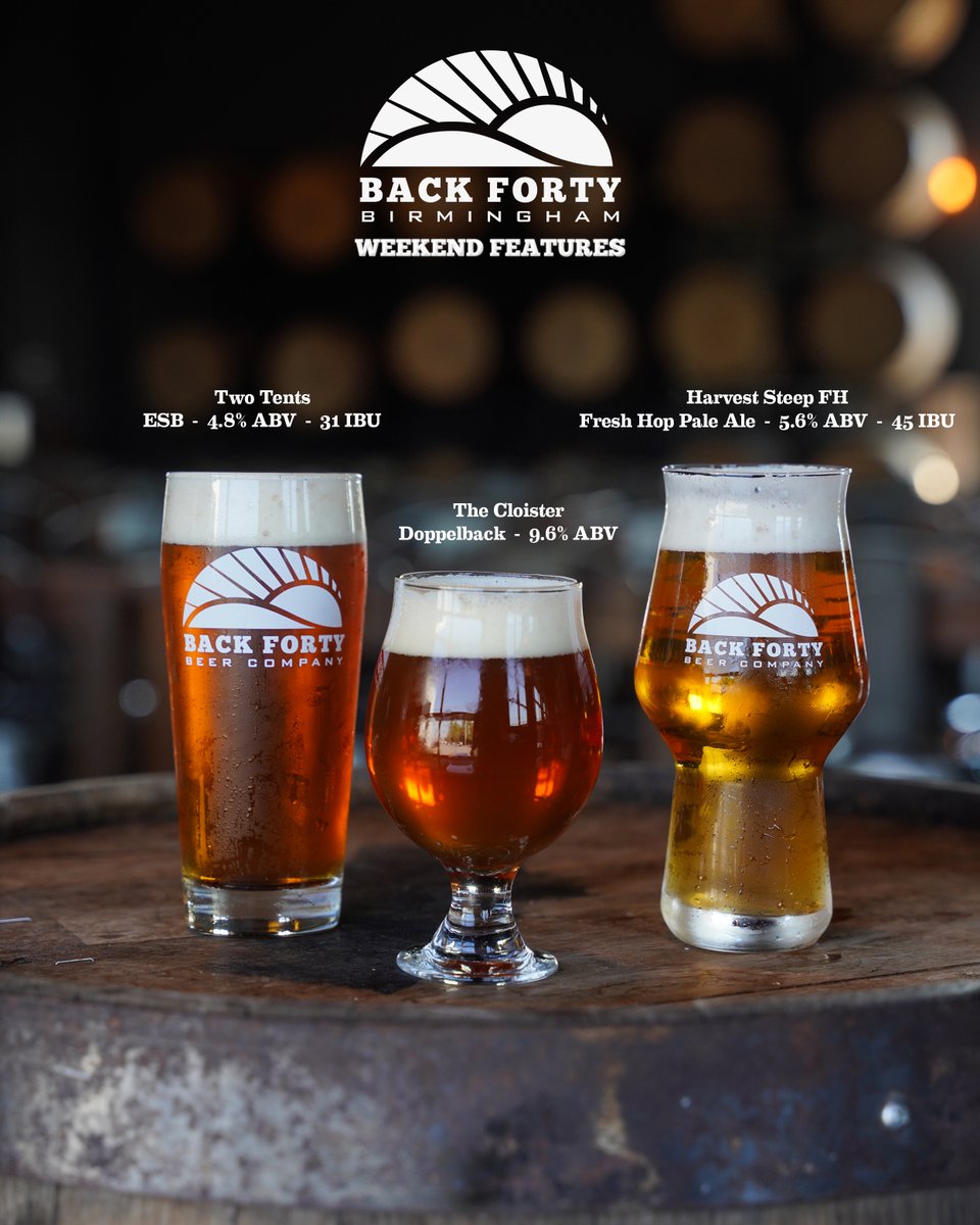 Back40Bham's tweet photo. From monastic history to farm-fresh hops—our tap list has something for everyone right now!

Which glass are you reaching for first? 🍻 https://t.co/jgqhtNUu3M