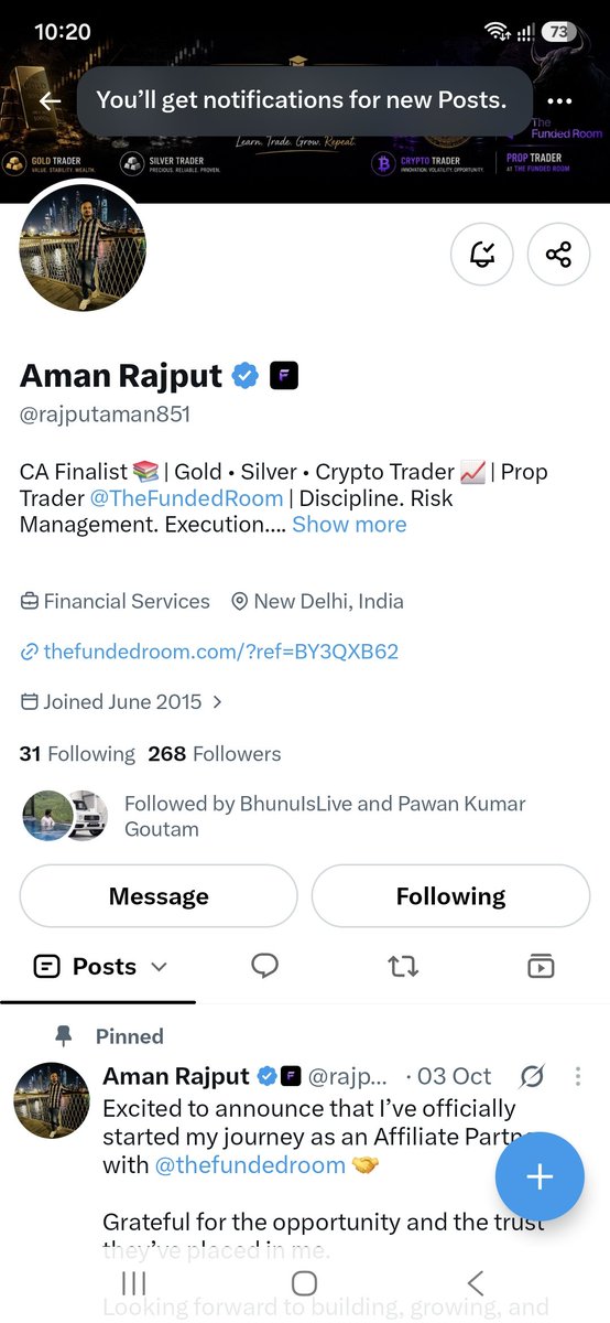 TraderTelugus's tweet photo. @rajputaman851 @thefundedroom All done sir 💯✅️
Liked
Reposted
Followed 
Notification On 🙌✅️ https://t.co/f2q21dHNmY