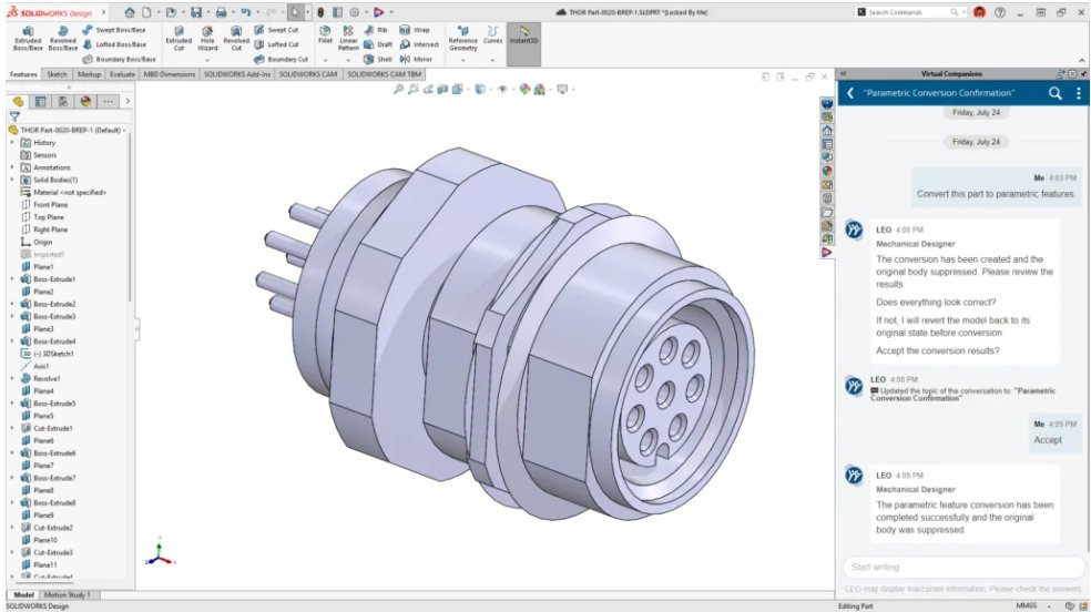 SOLIDWORKS's tweet photo. SOLIDWORKS 2026 AI Features: Everything Engineers Need to Know
From finding and fixing your biggest assembly slowdowns without manual trial and error, producing consistent assembly instructions, and natural language macro generation, learn about the top SOLIDWORKS AI capabilities available now! https://t.co/IBDdBAgJSK