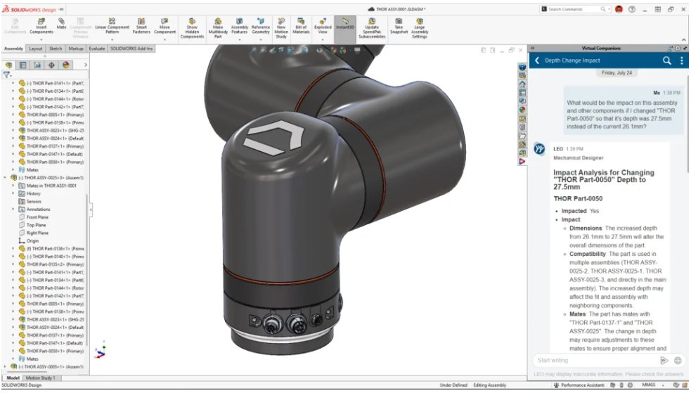 SOLIDWORKS's tweet photo. SOLIDWORKS 2026 AI Features: Everything Engineers Need to Know
From finding and fixing your biggest assembly slowdowns without manual trial and error, producing consistent assembly instructions, and natural language macro generation, learn about the top SOLIDWORKS AI capabilities available now! https://t.co/IBDdBAgJSK