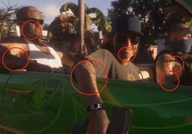 GTA_VI_6_'s tweet photo. M7 looks like another gang in GTA 6. 

The tattoos make it seem like they could be inspired by MS-13. https://t.co/naFOJ8dJim