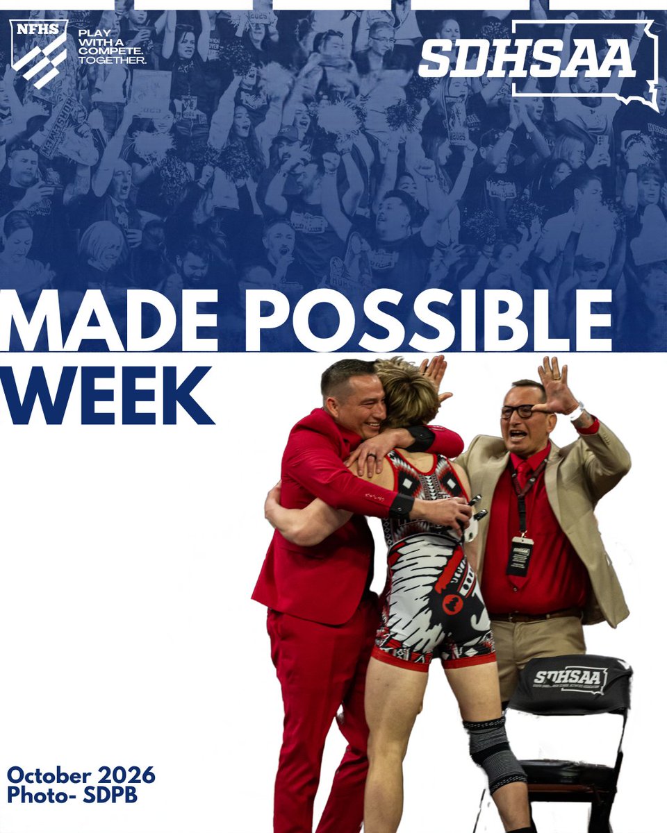 SDHSAA's tweet photo. Who made a difference in your high school experience? Share a photo or story about a coach, director, or school leader who had an impact on you and why you're thankful. #madepossibleweek https://t.co/3hbF6DUXq8