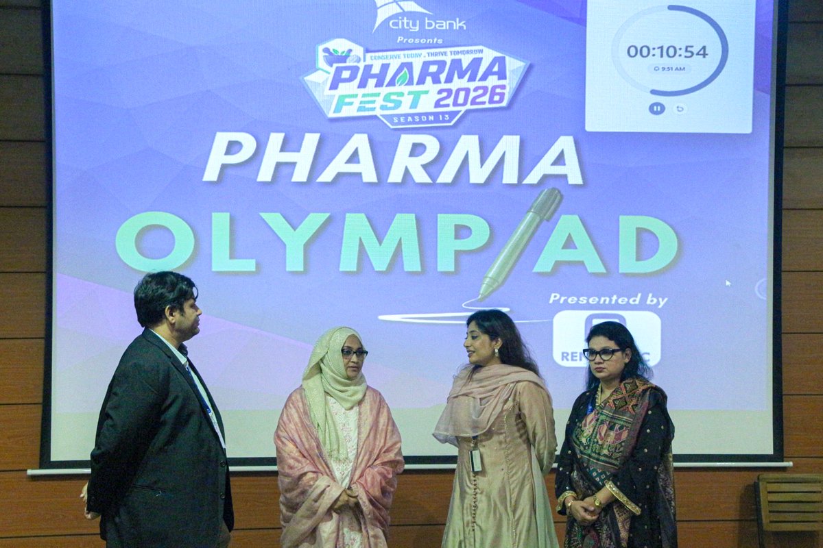 NsuPharmacyClub's tweet photo. Sneak and peak into Renata PLC presents Pharma Olympiad at City Bank presents Pharma Fest 2026 Co powered by ZEEHO CF MOTO
#pharmafest2026 #pharmaolympiad #nsupc #pharmacy https://t.co/qIiSo4rG84