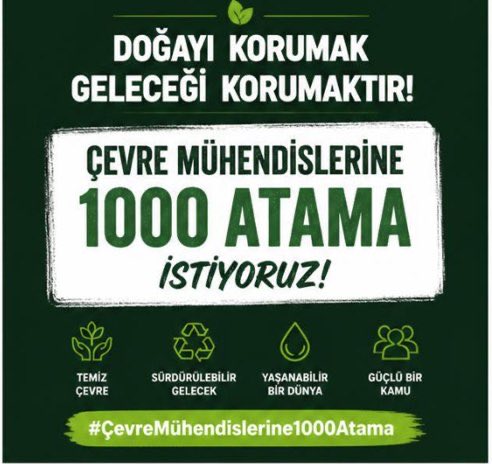 merusben's tweet photo. @TC_iklim Kamuda çevre mühendisi istihdamı artırılsın! #CevreMuhendislerine1000Atama #COP31 https://t.co/lsaFQaF0tt