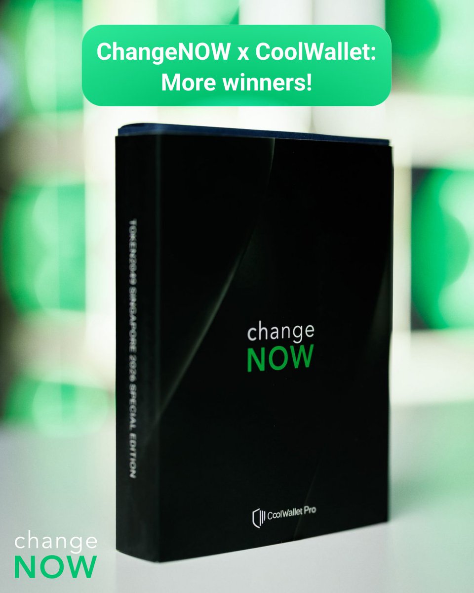 ChangeNOW's tweet photo. TOKEN2049 is over, but we still have a few winners to announce! 🏆

Thanks to everyone who visited our booth, checked out the ChangeNOW × @CoolWallet hardware wallet and joined our social media contests.

Over 300 co-branded wallets found their new owners at TOKEN2049 — we hope you’re already enjoying them and making swaps! 🔄

And, as promised, here are the winners of our special contests:

📈 Most transactions and highest volume via referral link: @piratecash_net
📸 Best photo: @fengweb3

Congratulations! Please check your DMs 🎉