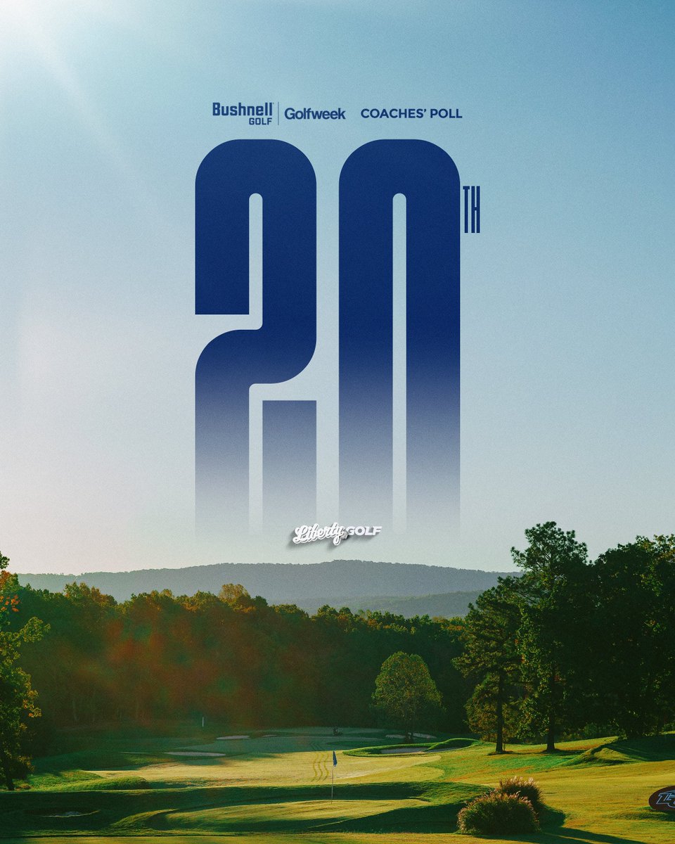 LibertyGolf's tweet photo. Catching the eye of the nation’s coaches 👀
The Flames come in at No. 20 in this week’s Bushnell/Golfweek NCAA DI Coaches’ Poll ‼️
#CommitToSomethingSpecial https://t.co/RKEJ9znJD3