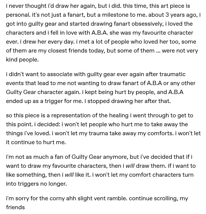 bowvined's tweet photo. probably a mistake to post this alongside the art on twitter of all places, but this piece is very personal to me. i don't want people to associate this account with a persona, but i feel as if the importance of this piece (on a personal level) needed to be explained https://t.co/Ux2ocoyxCL