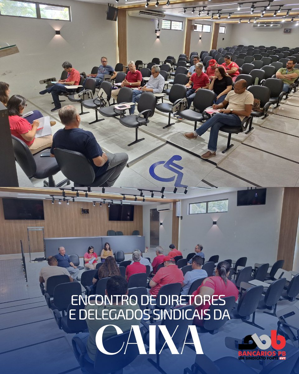 BancariosPb's tweet photo. [CAIXA]

​Avaliando os caminhos e fortalecendo a nossa luta!

​Hoje reunimos diretores e delegados sindicais da Caixa na sede do Sindicato dos Bancários da Paraíba. O objetivo do encontro foi debater, alinhar estratégias e avaliar os desdobramentos da Campanha Salarial 2026. https://t.co/SjyAeZWLqy